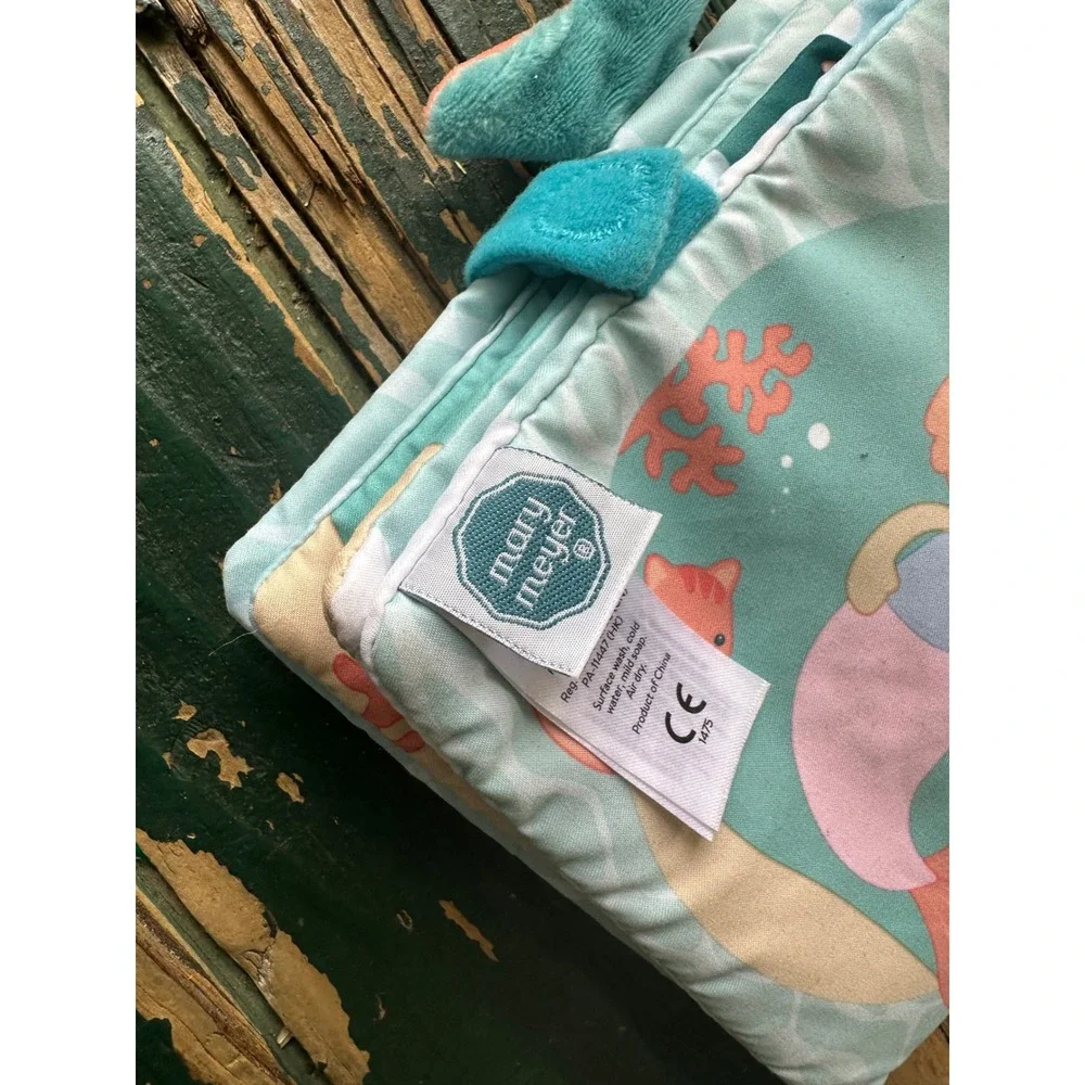 Mary Meyer Mermaid Soft Fabric Crinkle Book Lets a‎ Splash Under the Sea Blue